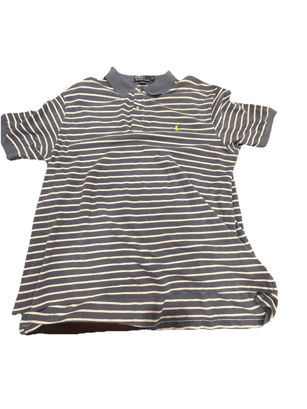 Polo Ralph Lauren 2XB Blue White Striped Polo Shirt Big & Tall Cotton